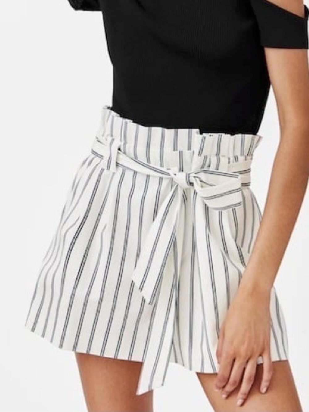 NWOT Zara Striped Paper Bag Shorts